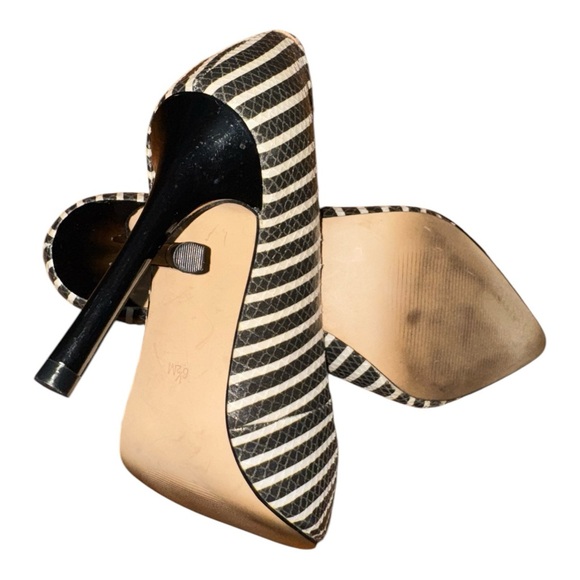 Guess Black and White Striped Stiletto Heels - Picture 6 of 7